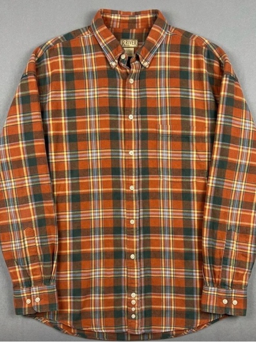 RIVER Orange Plaid Button-Down Shirt